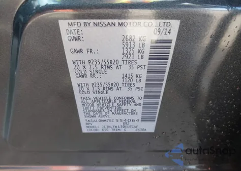 2014 Infiniti Qx60 z USA, uszkodzony, nr VIN 5N1AL0MM7EC554064